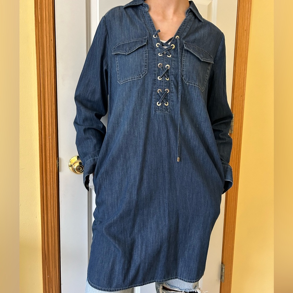 Denim dress/tunic Size 10. Pre- owned.